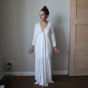 White Maxi aztec print dress